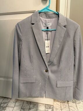 Women's Check Single-Button Blazer in Gray